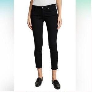 PAIGE Premium Women’s Verdugo Denim Cropped Jeans Pants Black Overdye Size 29